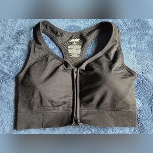 Avia Women's Black Zip-up Sports Bra